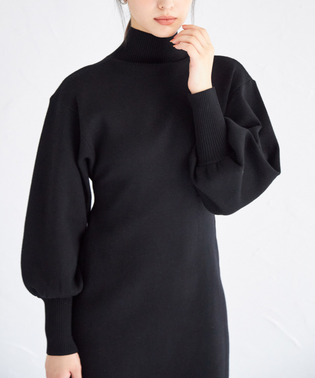 レア【未使用】アドーア クリアウールニットワンピース ハイネック サイドスリット ハイネックシアースリーブニットワンピース | LAUTREAMONT