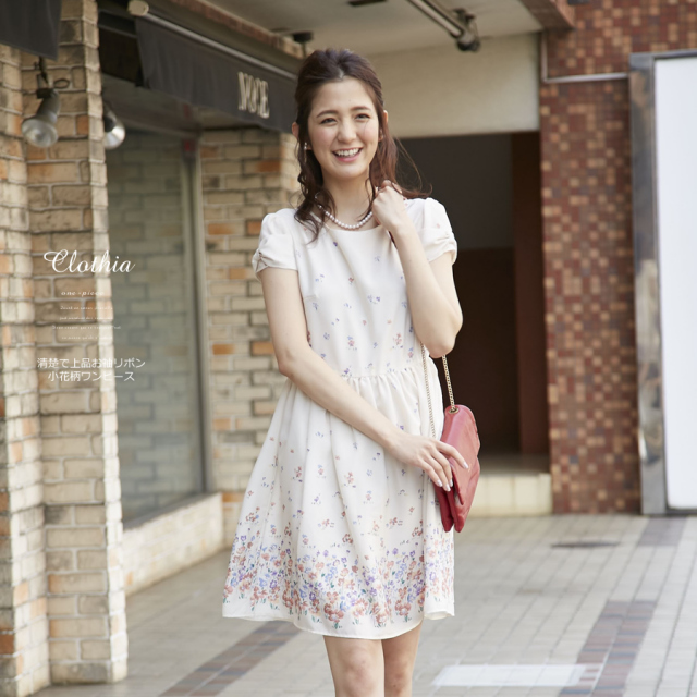tocco ベージュ袖リボン ワンピース tocco ベージュ袖リボン ワンピース