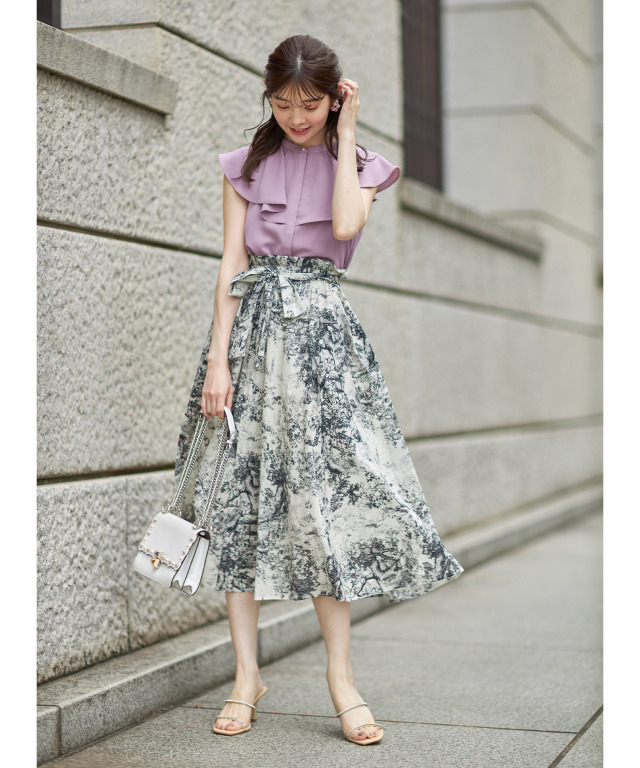 Drawer(ドゥロワー) ロングスカート サイズ38 M レディース - ネイビー  