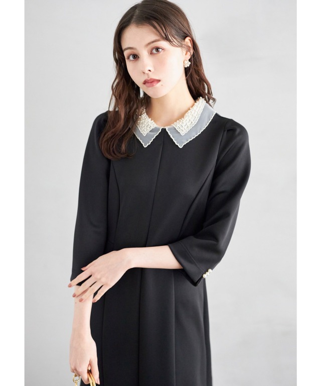トッコクローゼット tocco closet 襟付き配色シャギー切り替えハート 