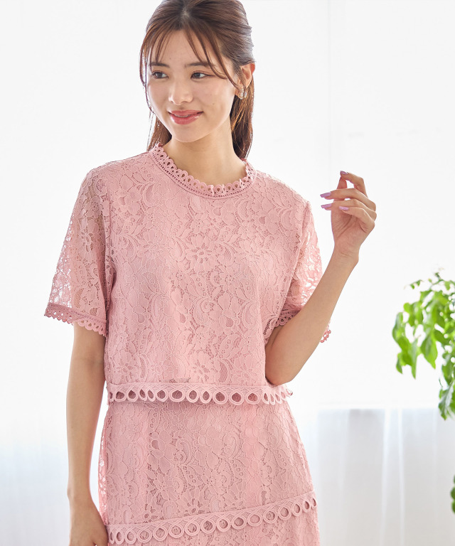 コットンレーストップス SLY tシャツ COTTON LACE TOPS コットン レース トップス 夏服 半袖