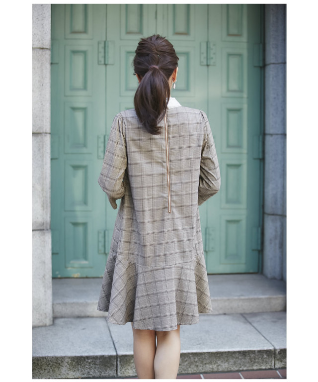 2月17日 土 0 00スタートbargain 品のいいお嬢さん風ビジューつきシースルー襟グレンチェックワンピース Cyunie キュニー Like A Dollカタログ Tocco Closet トッコクローゼット Sale品につき返品 交換 キャンセル 配送日指定不可 ラッピング不可