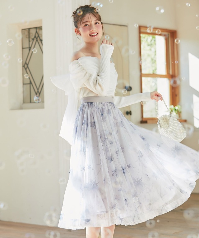 美品 Drawer ドゥロワー ラメ マドラスチェック フレアスカート 36  