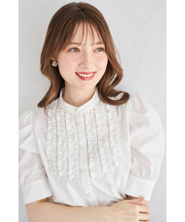 伷(りつ)ページ コットンレースフリルブラウス | titivate