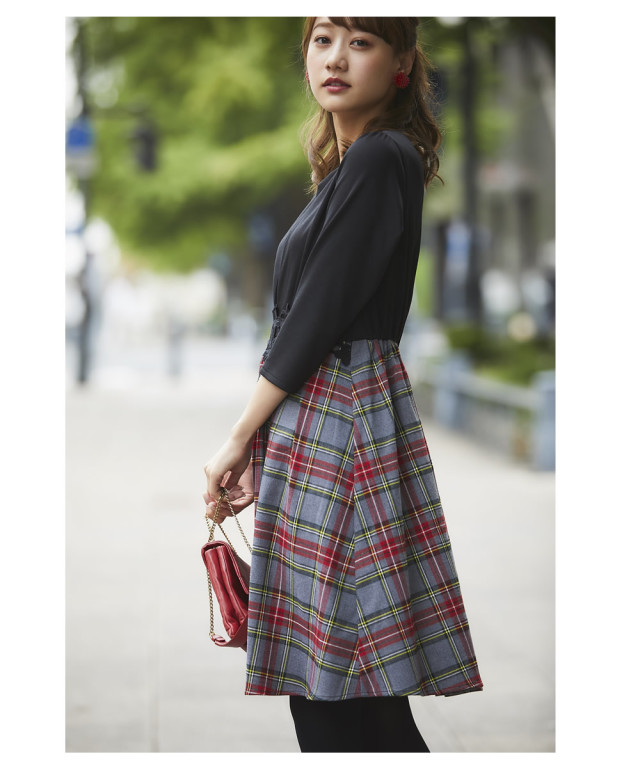 her lip to インナーレーススリーブワンピース ベージュ こじはる 