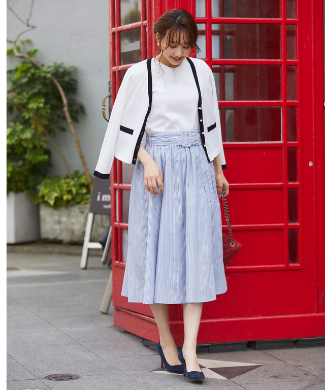 yori ストライプスカート 36 yori ヨリストライプスカート36[新品未  