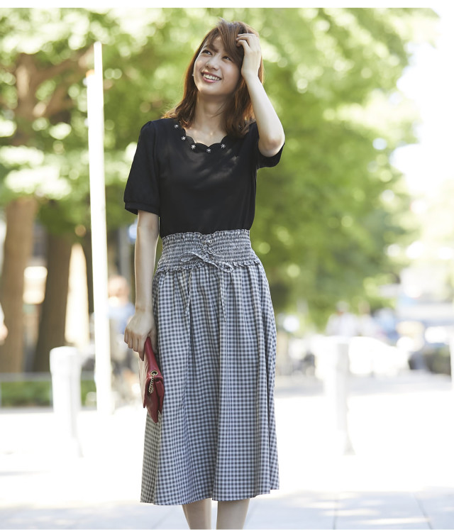 OLD ENGLAND チェック柄フレアスカート　サイズM OLD ENGLAND チェック柄フレアスカートサイズM