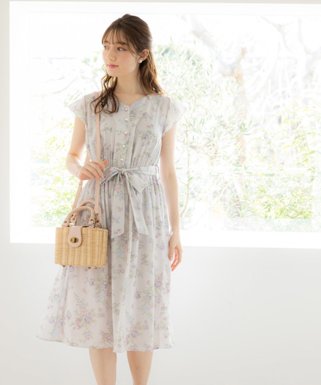 LIEN pour 薄暗い toi オリエンタルフラワーワンピース