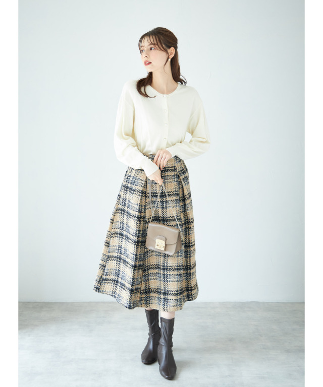 tocco - 新品✨トッコクローゼット  配色ライン入りパール釦ツイードニットカーディガン パール釦ラメ配色ラインニットカーディガン