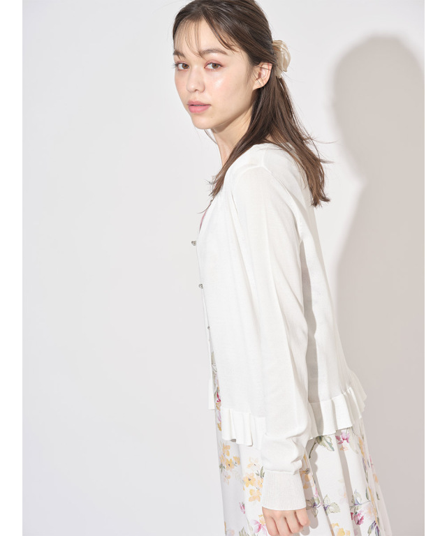 レディSTYLEのマスト！裾フリル付きクリアビジュー釦UV加工