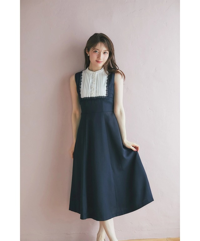 tocco closet トッコクローゼット フレッシュブーケ ワンピース L ラインフラワープリントギャザースリーブマーメイドワンピース