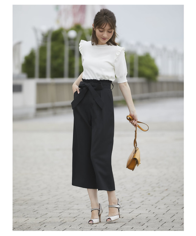 エントワワイドパンツ □風の栖 苦しかっ ひざっこパンツ