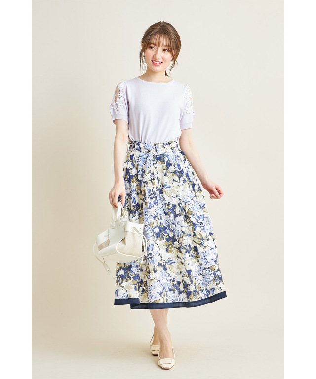 希少✨【バーバリーブルーレーベル】リボンベルト付きフリルスカート 