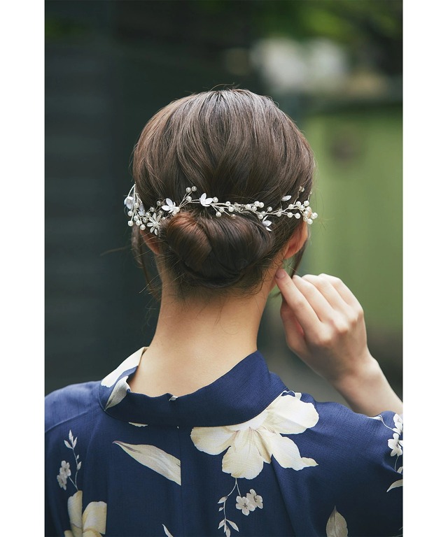 パールフラワーワイヤーヘアアクセサリー
