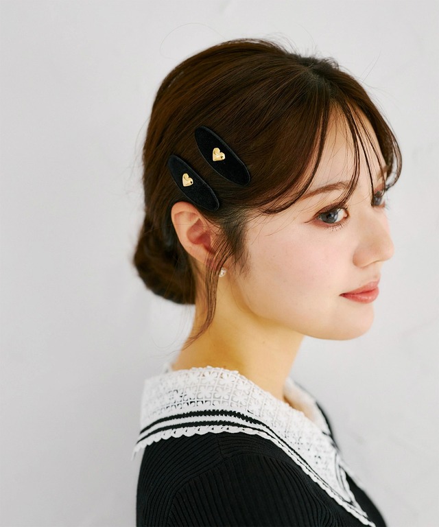 ゴールドハートモチーフヘアピン