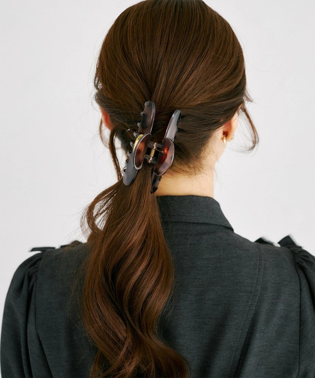 マーブルべっこうヘアクリップ