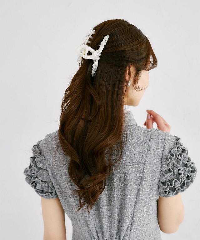 フラワーパールビジューヘアクリップ
