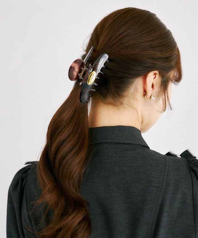 マーブルべっこうヘアクリップ