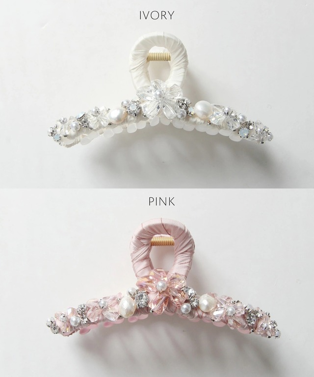 フラワーパールビジューヘアクリップ