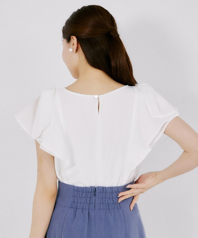Drawer 美品✨ショルダーリボンブラウス ショルダーリボンディティールブラウス