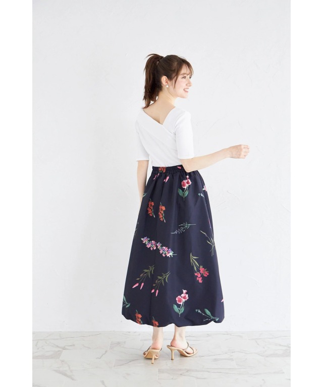 アシメネックデザインリブカットソープルオーバー