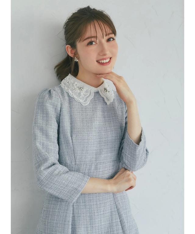 【美品】 Diagram 長袖トップス 36 ツイード ビジュー襟 襟ビジュー長袖シャツ | PICCIN (ピッチン) 公式通販