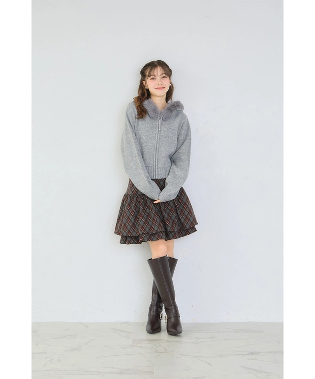 ファー付きニットパーカー グレー ファーニットパーカー – BLUE ONLINE