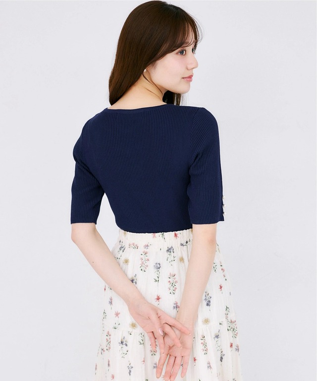 tocco ネイビー ボーダー トップス THERESEMERINONAVYBLUEAW24BERTH