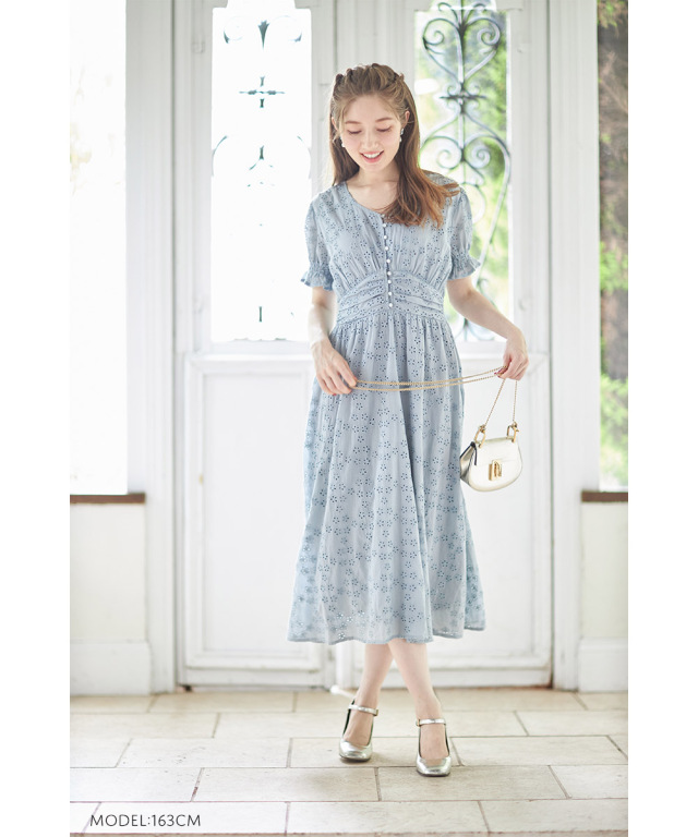 美品 ルシェルブルー ランダムプリーツセットアップ 土臭 