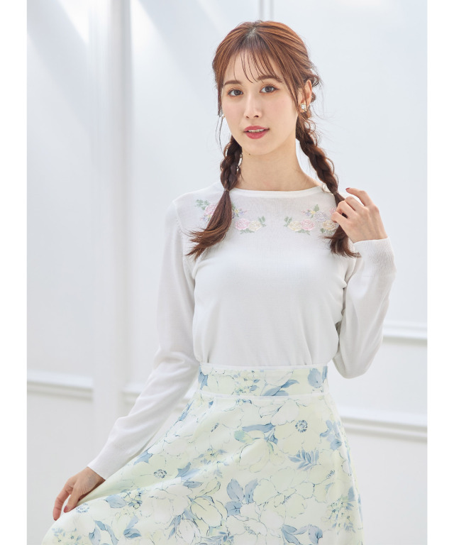 tocco closet チェックスカート+ニット セット売り チェックニットフレアスカート