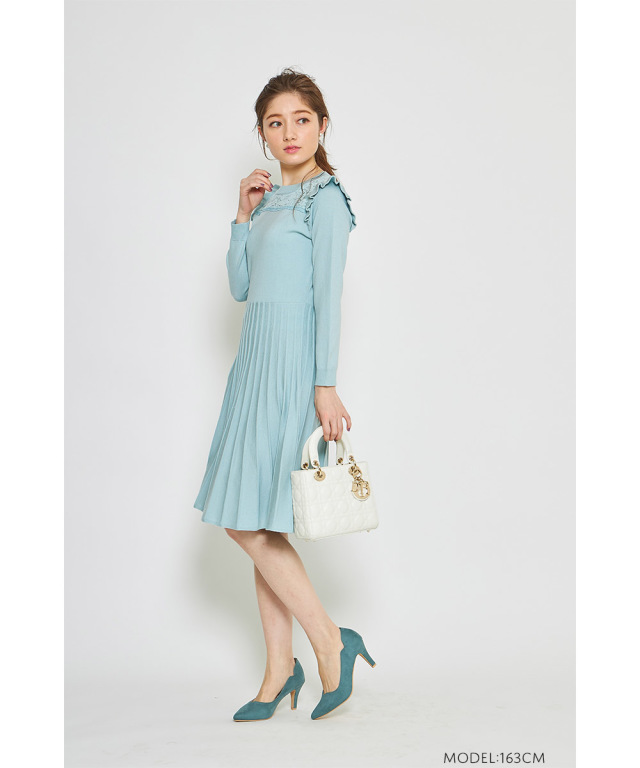 甘口要素をギュッと凝縮 フリル付きレース装飾ニットワンピース Jefima ジェフィマ Tocco Closet トッコクローゼット Collection