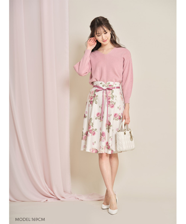 PINK HOUSE お目にかから サスペンダースカート セットアップ 花 