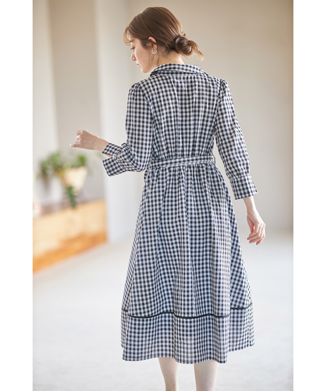 美品 コムデギャルソン 狭まり チェック カシュクールワンピース