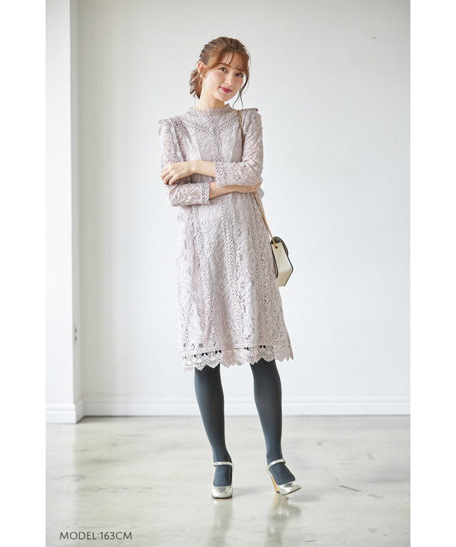知性とエレガンスを兼ね備えた総レースワンピース