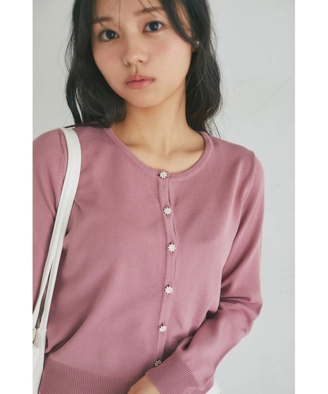 UVカット＆接触冷感＆ハンドウォッシュ♪超強撚パールフラワー釦