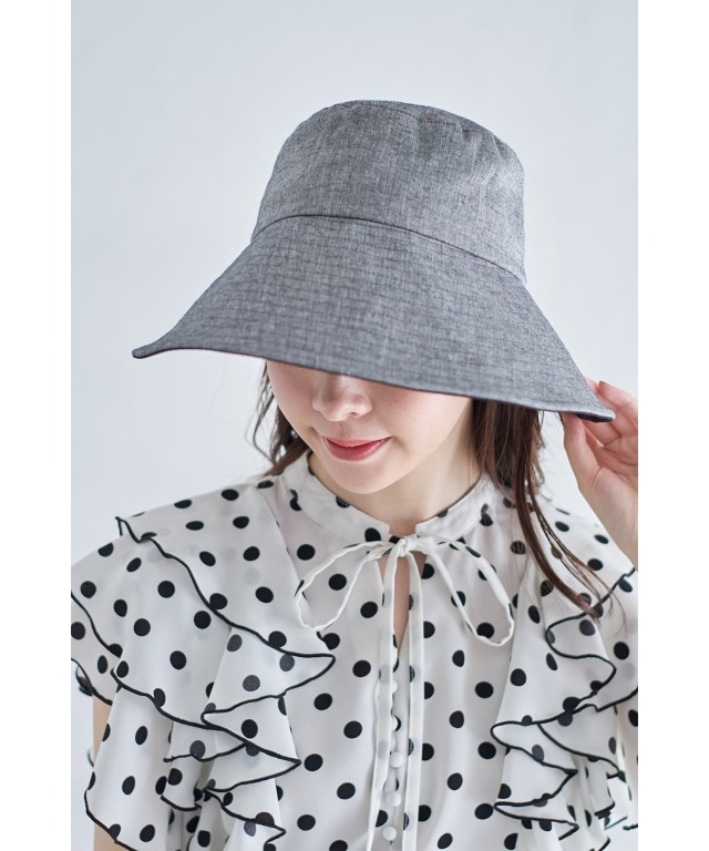 りぼん付き多機能ツバ広ハット