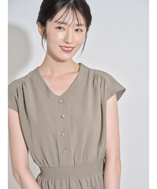 ■韓国■ ハイウェスト ホルターネック シャーリング クロップ丈 2color 】シャーリングリボンスリットワンショルダートップス