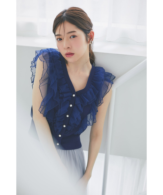 【matriochk】ブランド フリルチュール ベスト Te chichi｜【WEB限定】チュールフリルベスト | Rakuten Fashion