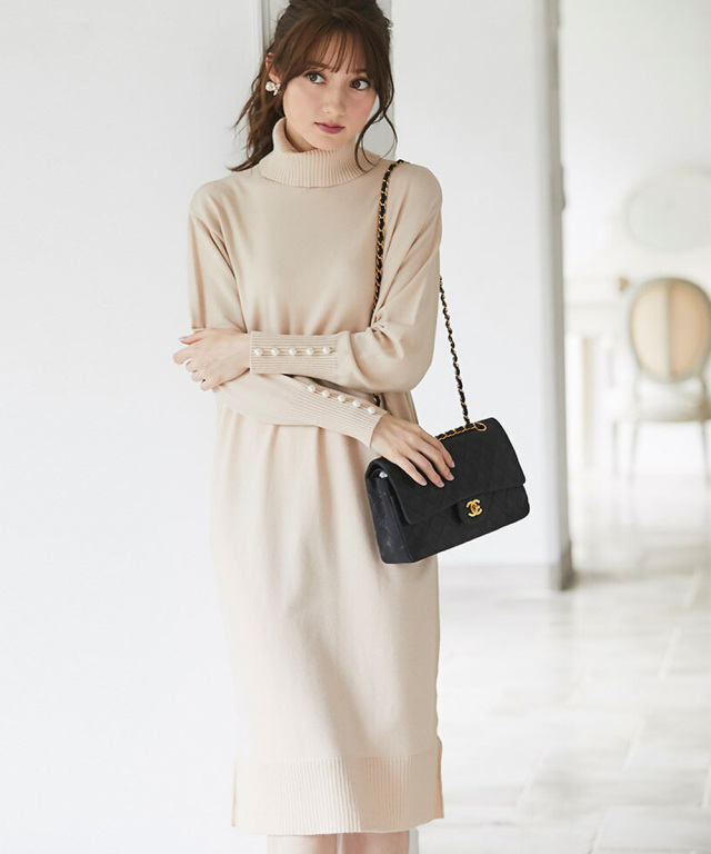 avirapink たっぷりオフタートル♡半袖ニットワンピース Aライン 多