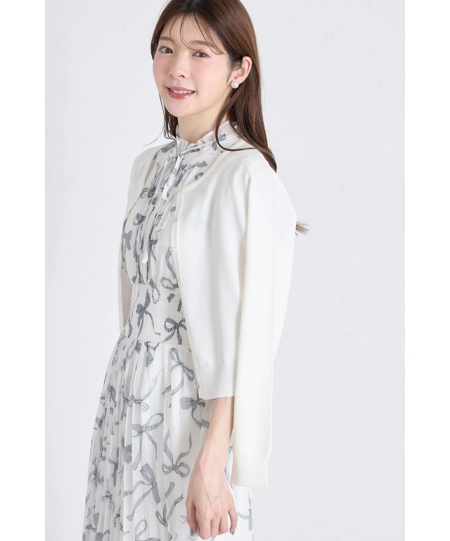 UVカット＆接触冷感＆ハンドウォッシュ♪超強撚パール釦カーディガン