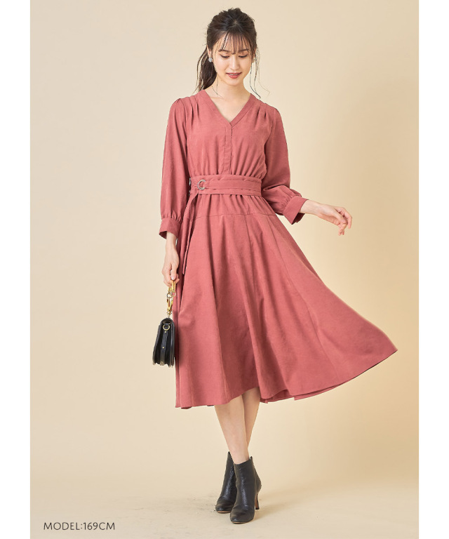 20ss完売】ゴーシュ Vネック ワンピース （セール】 【Doubleface  