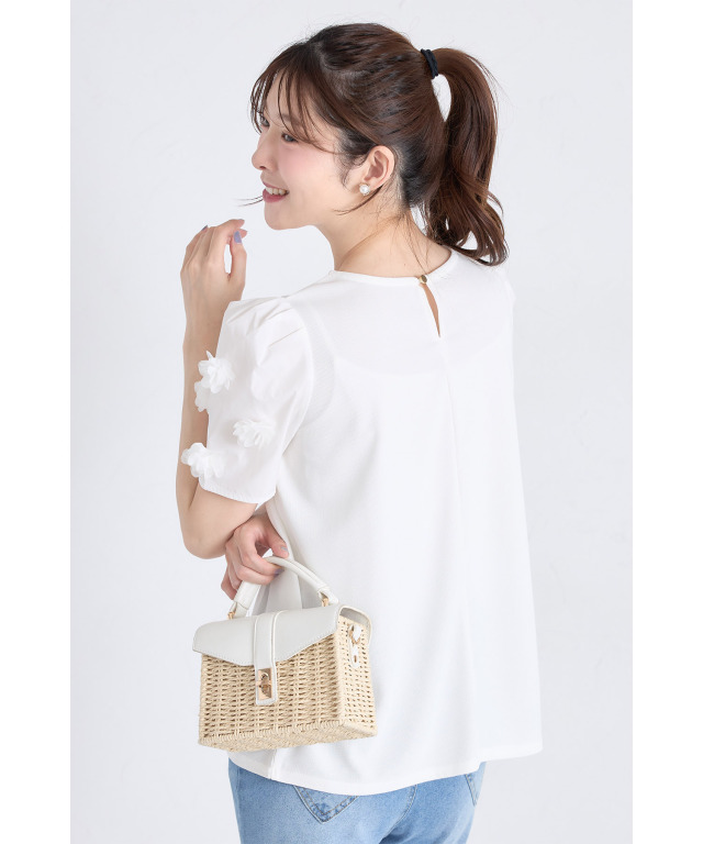 2点　新品 MILK フリル DECOR オーバーシャツ　+ハート　ガラスケース フラワーレース付きサイドフリルニットプルオーバー
