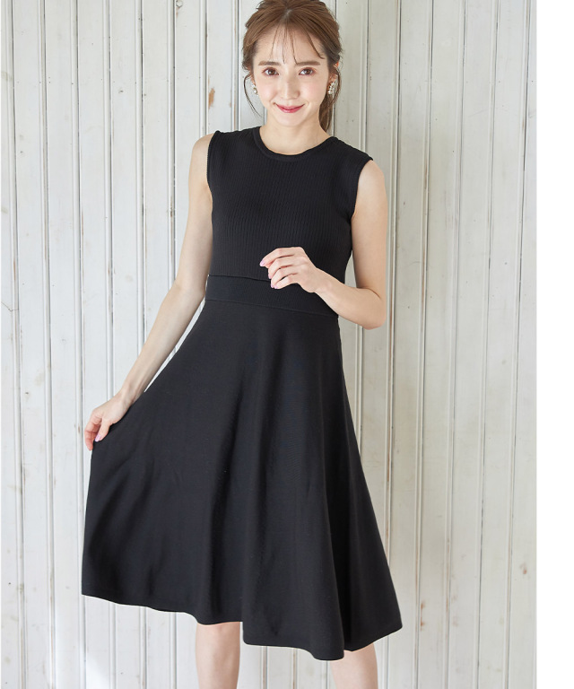 WAAC ワック】美品♡ノースリーブニットワンピース ブラック サイズ1 