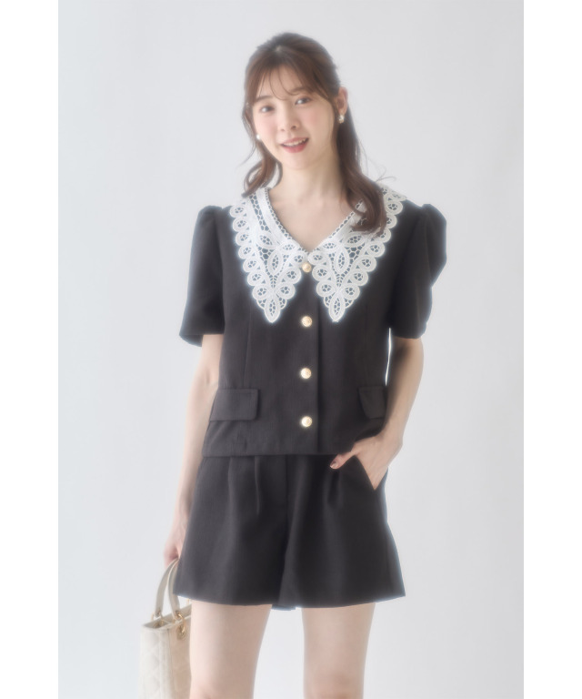L'Or Summer Tweed Blouse ロル サマーツイードブラウス 2021 SPRING COLLECTION vol.8】 SUMMER TWEED JUMPSUITS / ALL