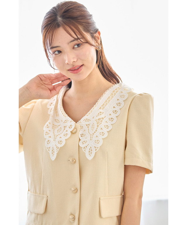 L'Or Summer Tweed Blouse ロル サマーツイードブラウス 2021 SPRING COLLECTION vol.8】 SUMMER TWEED JUMPSUITS / ALL