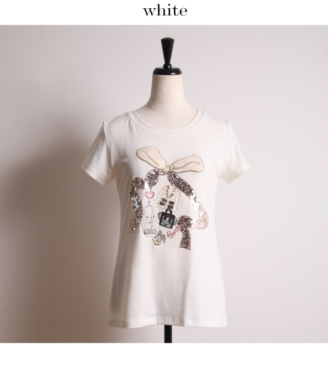 piacere スパンコールTシャツ 転がさ