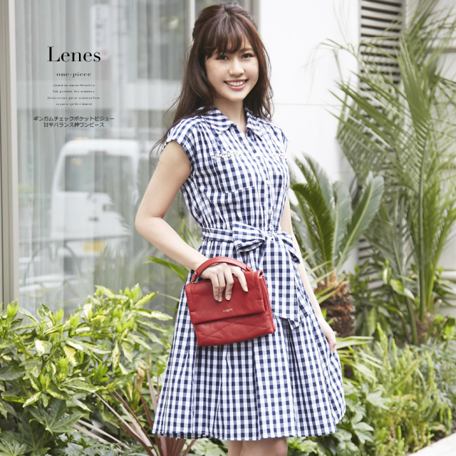 ギンガムチェックポケットビジュー甘辛バランス神ワンピース Lenes リーネス 16 Tocco Closet Collection