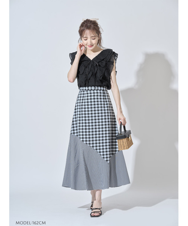 ギンガムチェックマーメイドスカート 