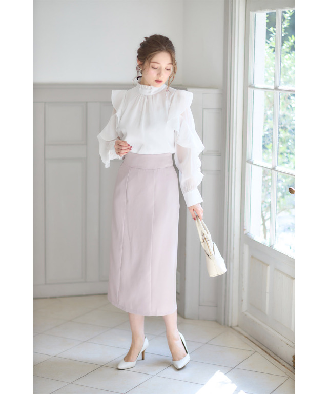 裾スリット入りシンプルタイトスカート