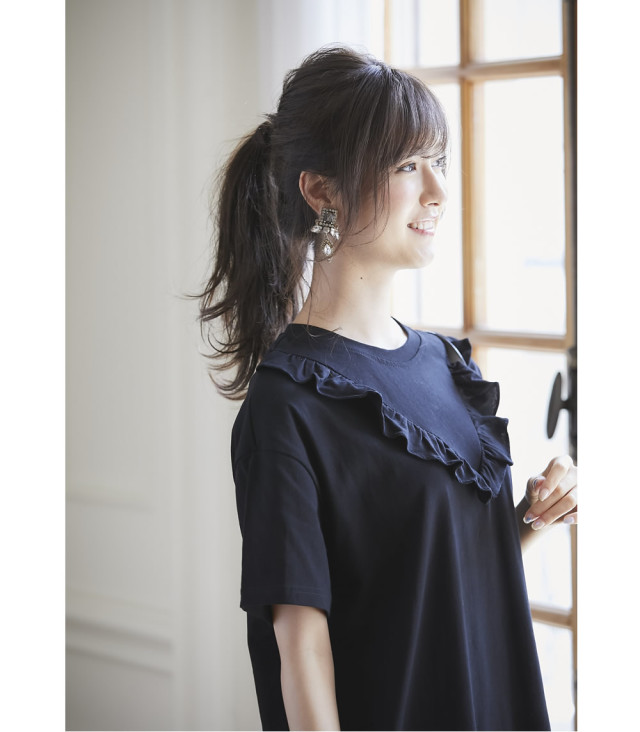 フリルデザインカットソーマキシワンピース 【limina リミナ